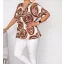 Karika mintás,V nyakú,gumis aljú felső! camel-ekrü XL-XXL