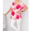 Mintás,karika díszes,kötös ujjú,gumis aljú felső! pink XXL-3XL