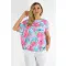 Virág mintás,aszimmetrikus,gumis aljú felső ! pink-kék  L-XXL