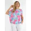 Virág mintás,aszimmetrikus,gumis aljú felső ! pink-kék  L-XXL