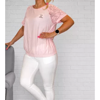    Horgolt arany flitteres virágos,gumis aljú felső! rózsaszín M-XL