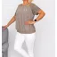  Horgolt arany flitteres virágos,gumis aljú felső!  cappuccino M-XL
