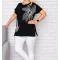 Hímzett virágos prémium  felső ! fekete XL-XXL