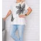 Hímzett virágos prémium  felső ! fehér XL-XXL