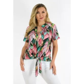 Mintás,ingfazonú,elöl kötős felső! mályva-zöld L-XXL