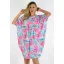 Virágos,mell alatt gumis tunika! kék-pink XL-3XL