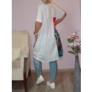Lepkés,zsebes,oldala húzott tunika!  fehér XL-XXL