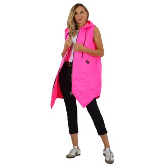   Steppelt ,strasszköves,kapucnis,zsebes mellény! ciklámen L-XXL