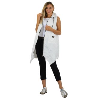   Steppelt ,strasszköves,kapucnis,zsebes mellény! fehér L-XXL