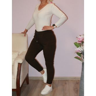 Zsebes ,gumisderekú nadrág ! barna L-XXL