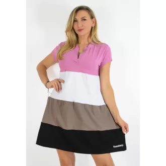   Több színű ,ingfazonú,A vonalú tunika! mályva-fehér-cappuccino-fekete M-XL