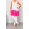 Horgolt hátú, fodros aljú,batikolt tunika/ruha ! pink M-XL