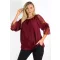 Csipkés ujjú,vállra húzható felső ! burgundi M-XL