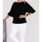 Harang ujjú,puhaanyagú,likrás kötött felső ! fekete M-XL