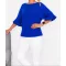 Harang ujjú,puhaanyagú,likrás kötött felső ! királykék M-XL