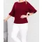 Harang ujjú,puhaanyagú,likrás kötött felső ! burgundi M-XL