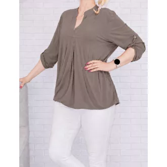 Egyszínű, ingfazonú ,gumis aljú felső! homokszín L-XXL