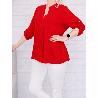 Egyszínű, ingfazonú ,gumis aljú felső! piros L-XXL