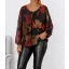 Virágos,gumis aljú,muszlin felső! bordó-fekete L-XXL