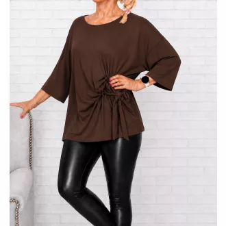 Derekán kötős felső ! csokibarna L-XXL