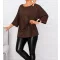 Derekán kötős felső ! csokibarna L-XXL