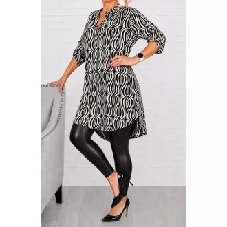 Mintás hátulja hosszabb ingtunika! fekete-fehér XL-3XL