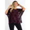 Virágos,dupla anyagú,T vonalú,tüll felső ! burgundi L-XXL