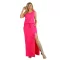 Trikópántos,felsliccelt,derekán kötős,zsebes maxi ruha ! pink L-XL