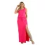 Trikópántos,felsliccelt,derekán kötős,zsebes maxi ruha ! pink L-XL