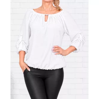 Roll-up ujjú,gumis aljú felső! fehér XL-XXL