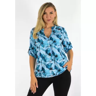 Virágos,ingfazonú ,gumis aljú felső! kék L-XXL