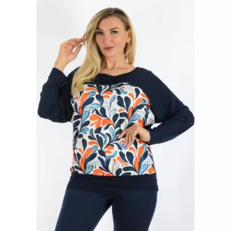  Leveles betétes,passzés aljú,denevérujjas felső! fehér-sötétkék-terrakotta L-XXL
