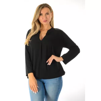 Egyszínű, ingfazonú ,gumis aljú felső! fekete L-XXL
