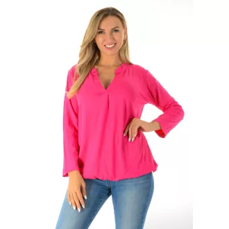 Egyszínű, ingfazonú ,gumis aljú felső! pink L-XXL