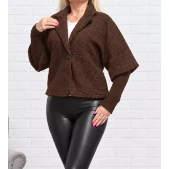 Buklé,kötött ujjú kabátka! csokibarna M-XL