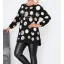 Pöttyös,felsliccelt oldalú prémium felső ! fekete XL-XXL