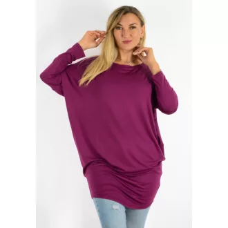 Egyszínű,aszimmetrikus lenge tunika! bordó L-XXL