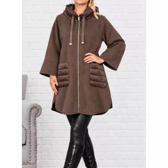 Steppelt betétes,zsebes,átmeneti kabát! csokibarna XL-XXL