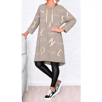   Arany betűmintás,hátulja hosszabb,zsebes,prémium tunika ! fangó L-XXL