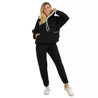   Kapucnis,kenguruzsebes,strasszos YESSTORY szett ! fekete L-XXL