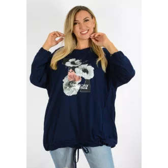 Virágos,YESSTORY,alja kötős tunika ! sötétkék XXL-3XL