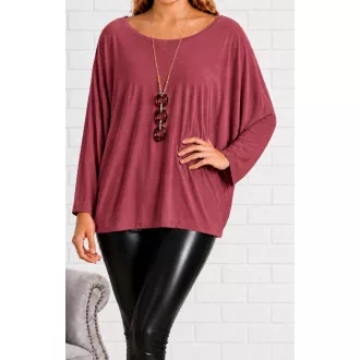 Láncos denevérujjas felső ! bordó XL-XXL
