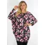 Virágos,aszimmetrikus tunika ! rózsaszín-fekete L-XXL
