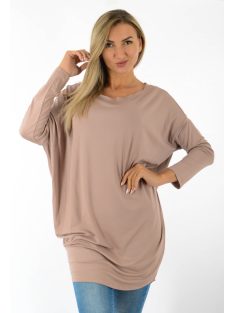 Egyszínű,aszimmetrikus, lenge tunika! cappuccino L-XXL