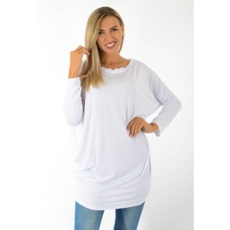 Egyszínű,aszimmetrikus, lenge tunika! törtfehér L-XXL