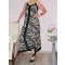 Zebra csíkos,spagettipántos maxi ruha!  L-XL