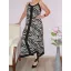 Zebra csíkos,spagettipántos maxi ruha!  L-XL