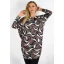 Mintás,aszimmetrikus tunika ! csokibarna-fekete L-XXL