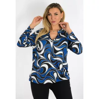 Mintás,ingfazonú ,gumis aljú felső! kék-fekete L-XXL