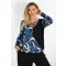 Mintás,keresztpántos,átlapolt,gumis aljú felső! kék-fekete L-XXL